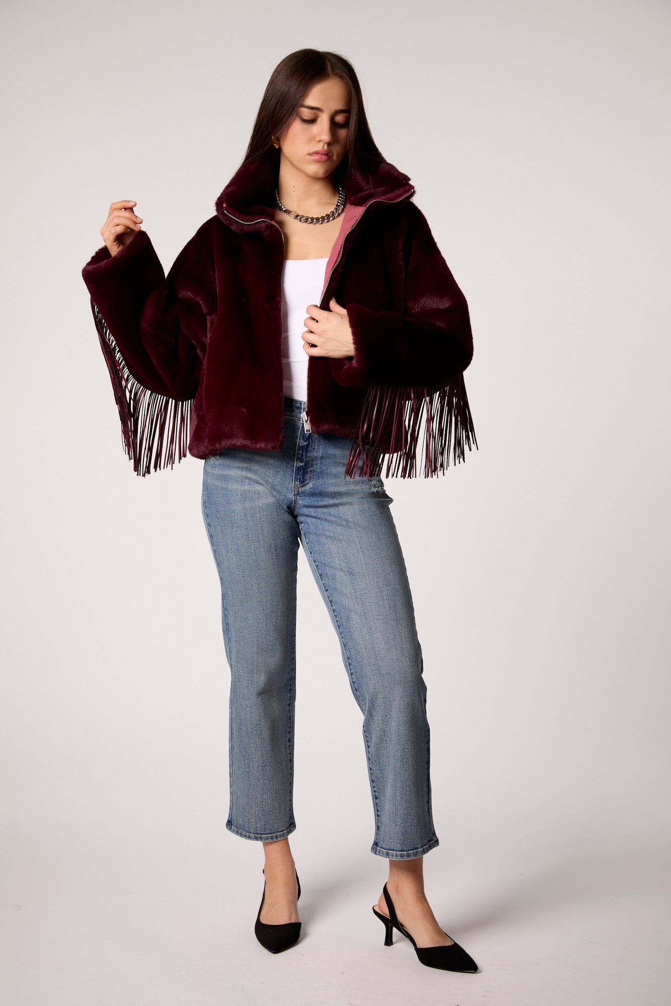 Dancing In The Moonlight Jacket - Merlot