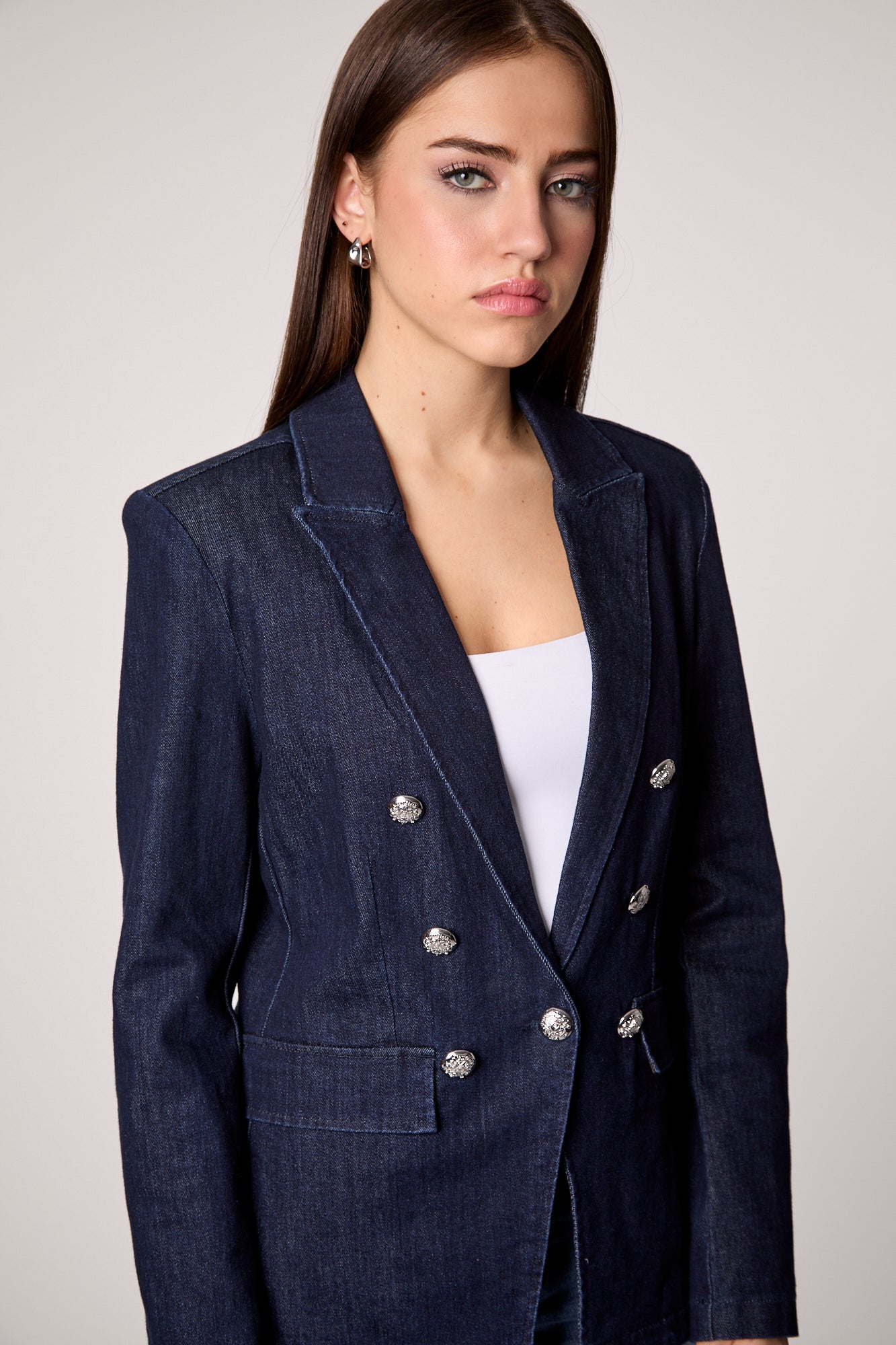 Helen Blazer With Removable Hoodie Insert - Rinse