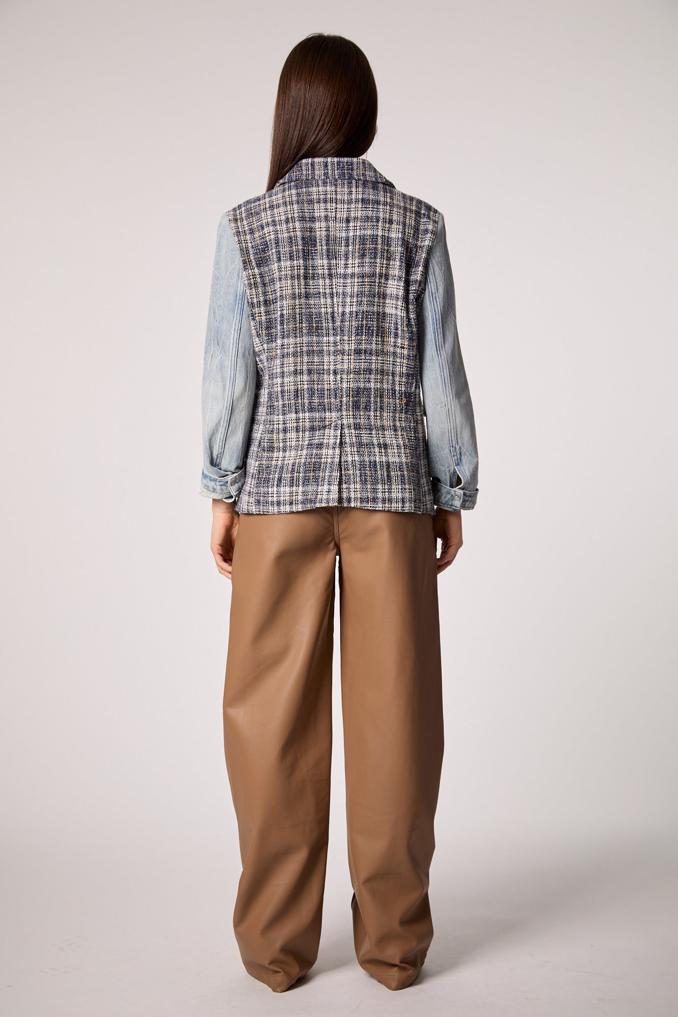 Mixed Media Blazer - Tweed