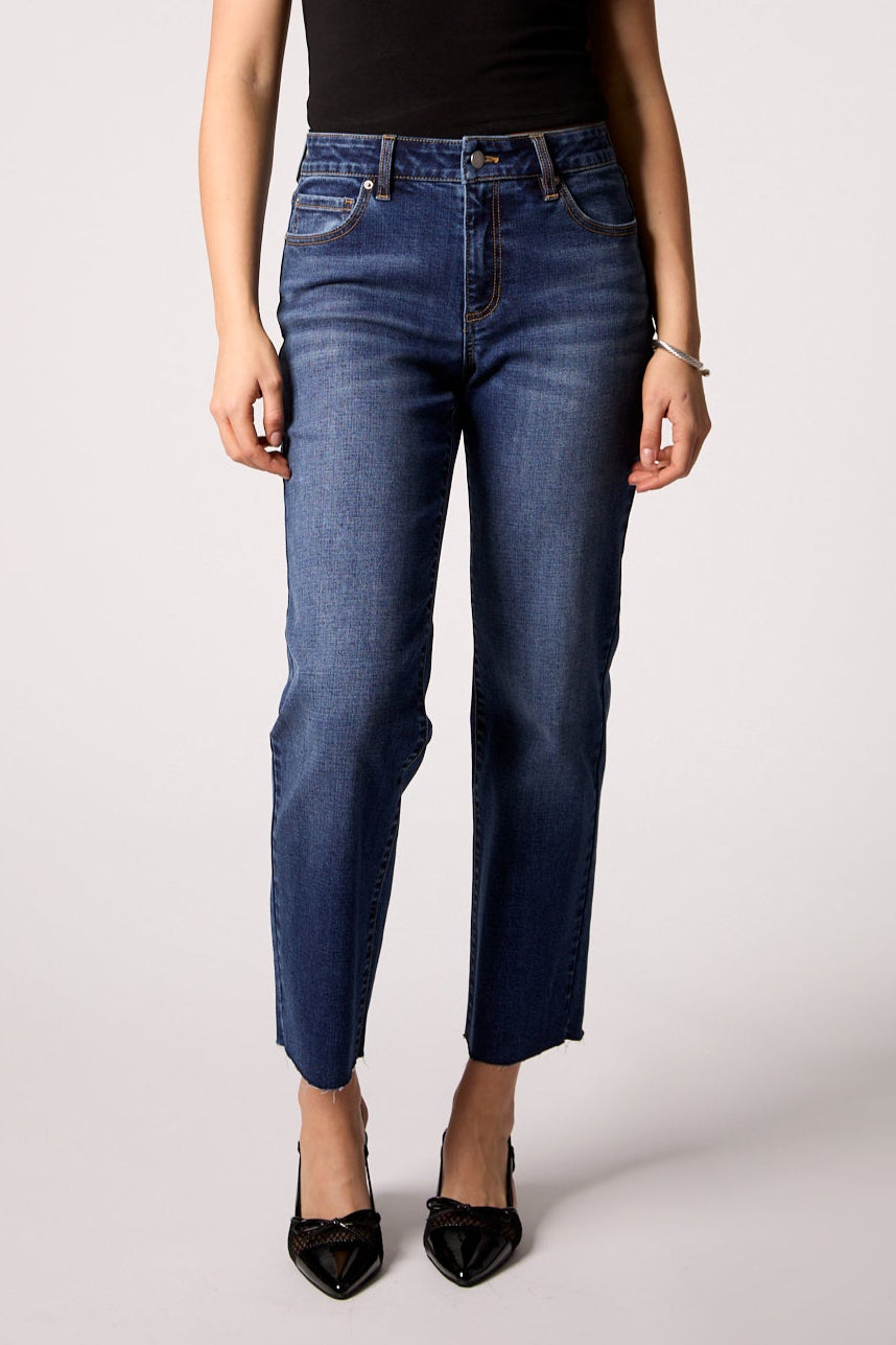 Quinn Mid Rise Straight Jean - Marrakesh