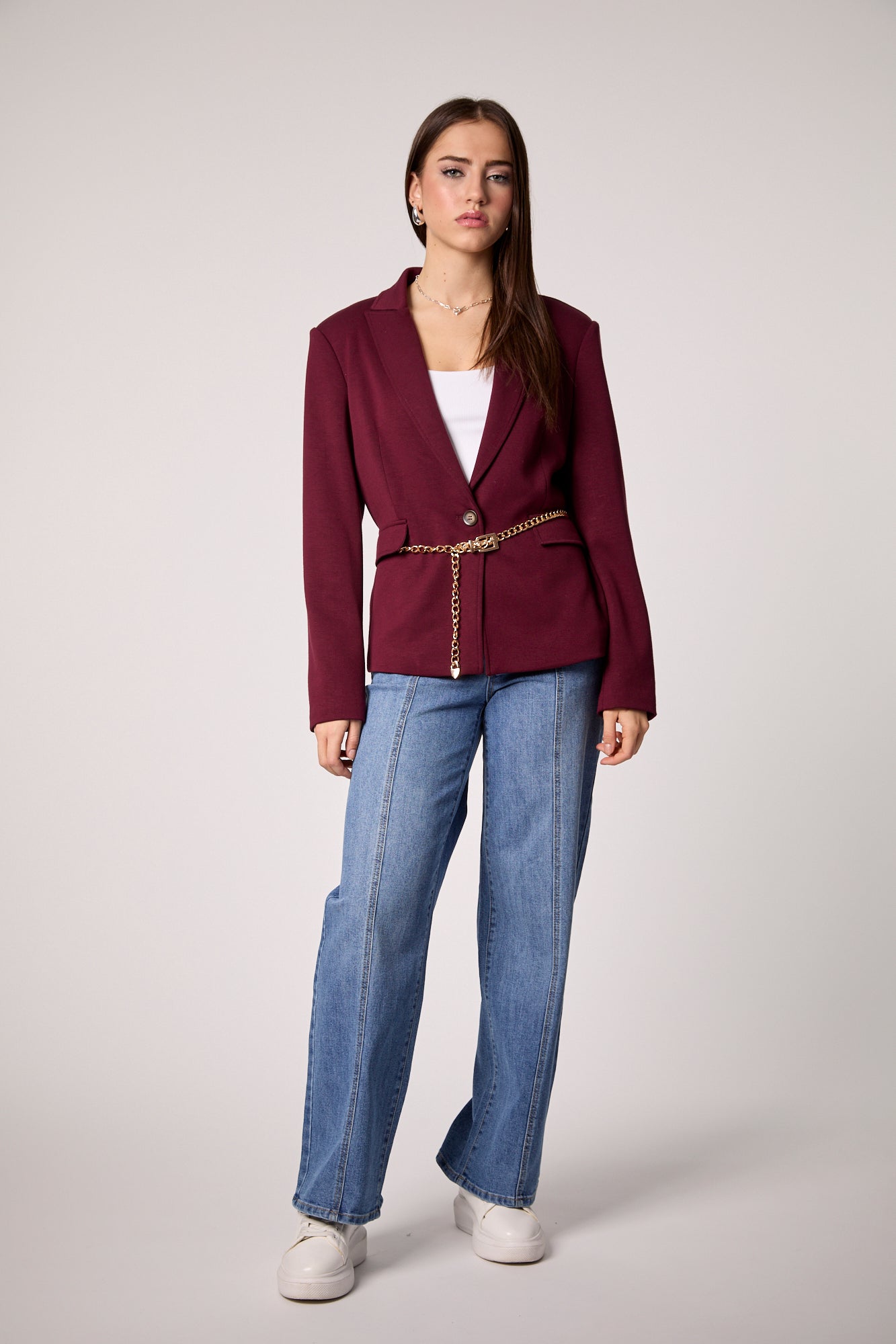 Taylor Belted Blazer - Vampy