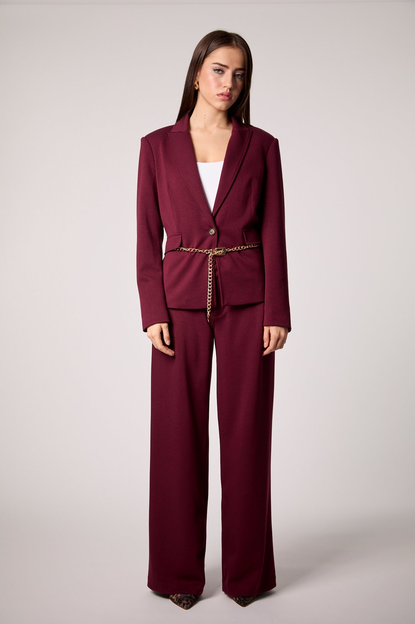 Taylor Belted Blazer - Vampy