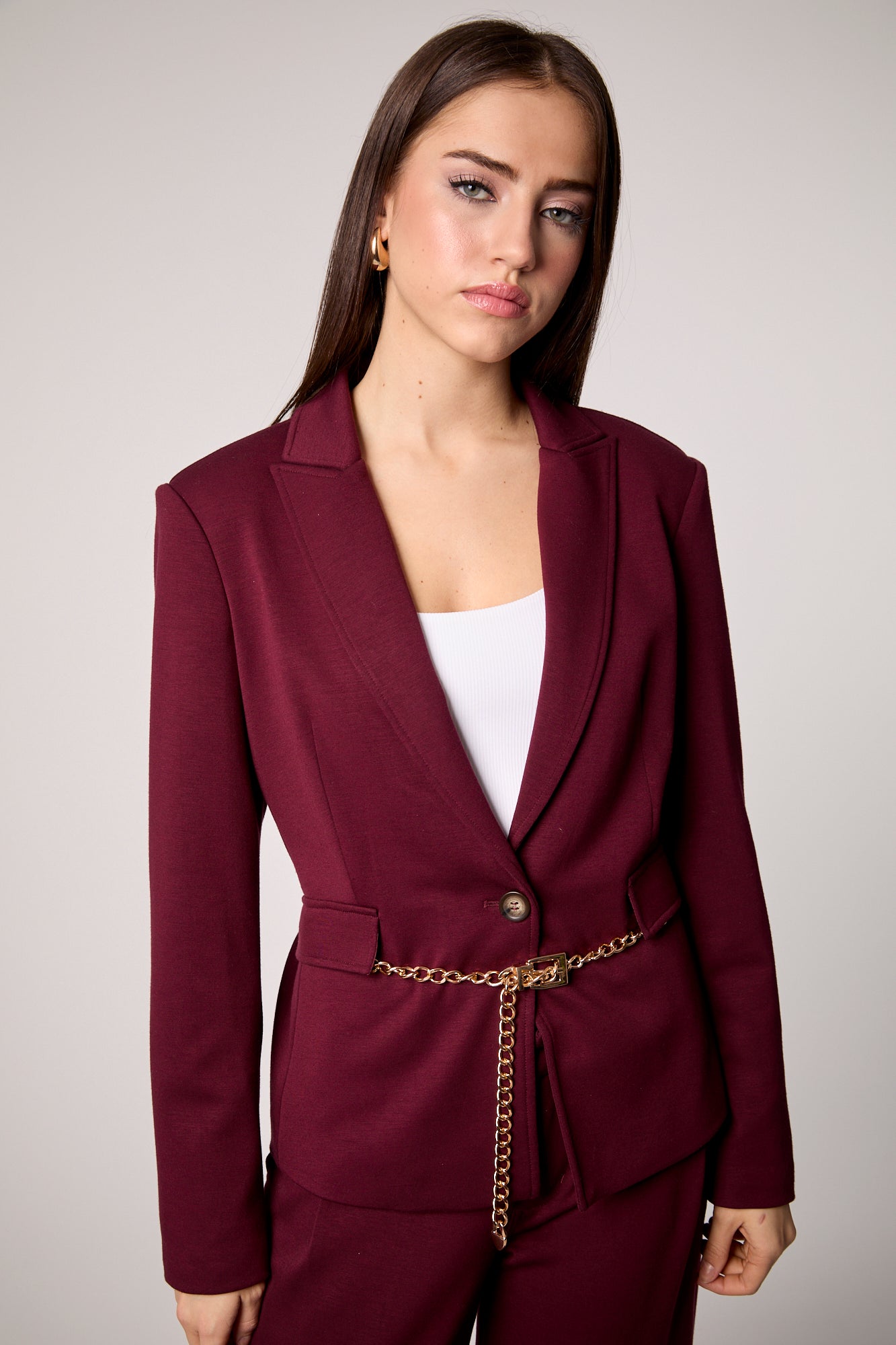 Taylor Belted Blazer - Vampy