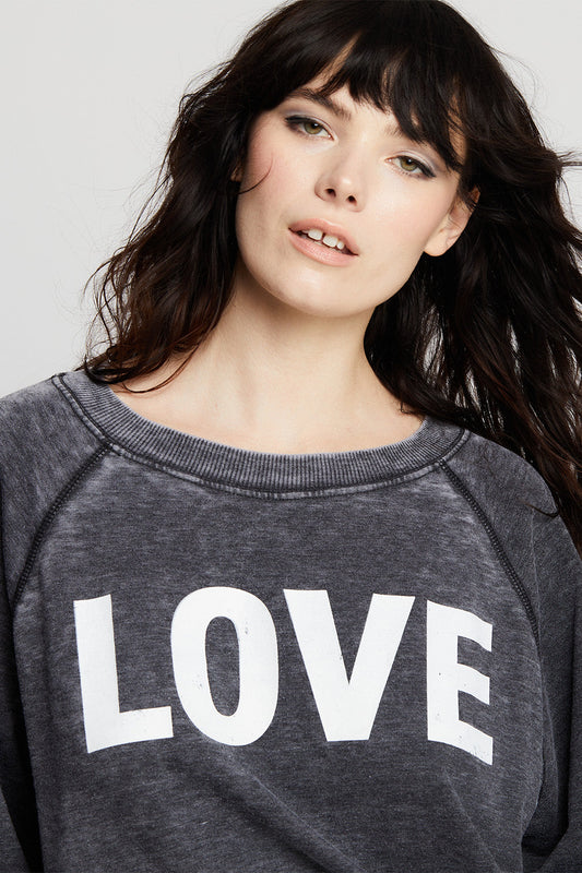 Love Oversized Vintage-Style Sweatshirt