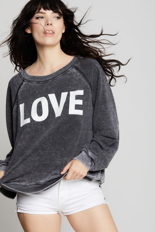 Love Oversized Vintage-Style Sweatshirt