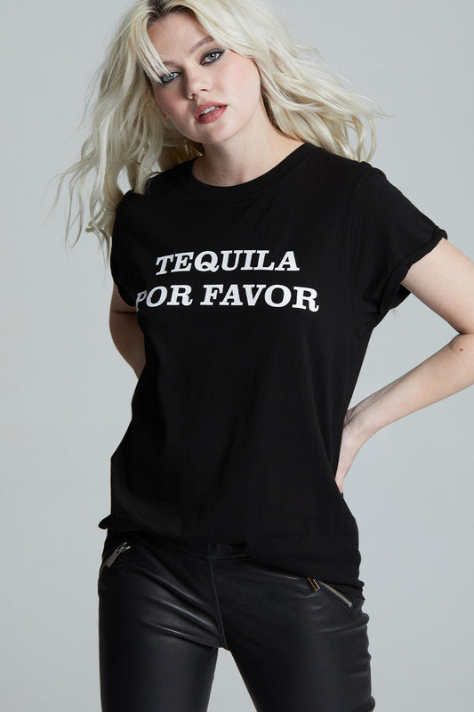 Tequila Por Favor Black Statement Tee