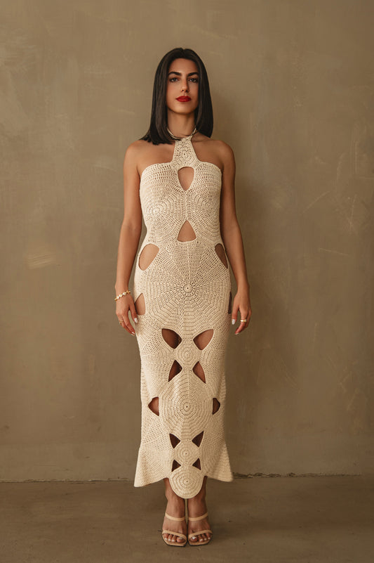 Isla Crochet Dress in Cream