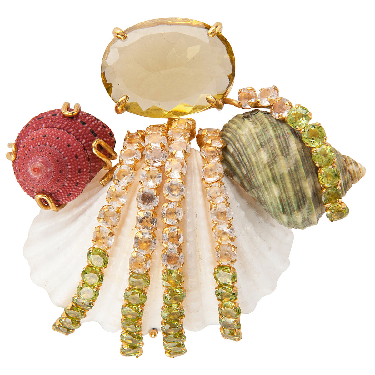 White Shell Brooch