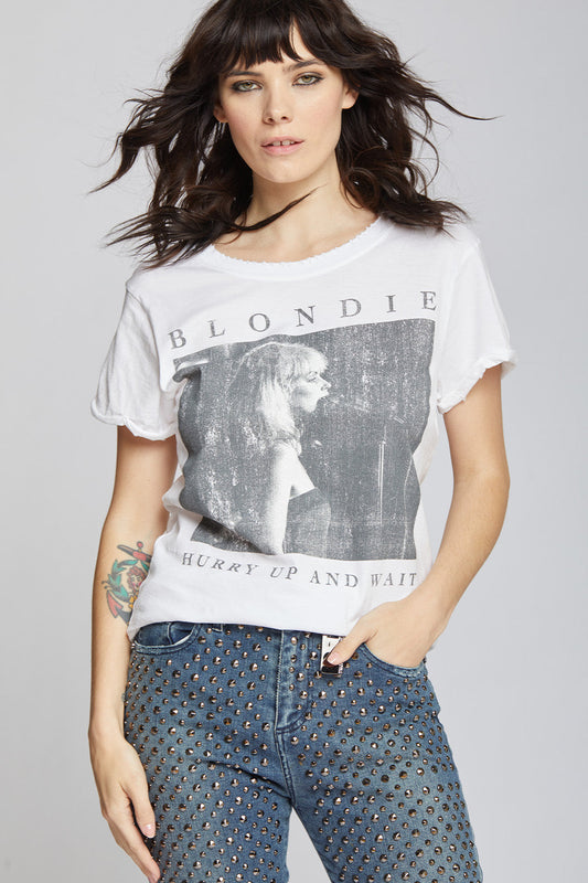Blondie Hurry Up & Wait White Vintage Graphic Tee