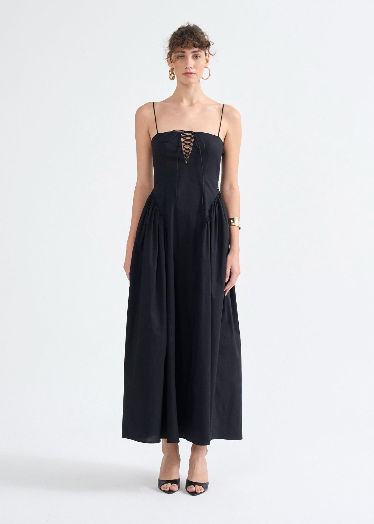 Raquel Lace-Up Maxi Dress