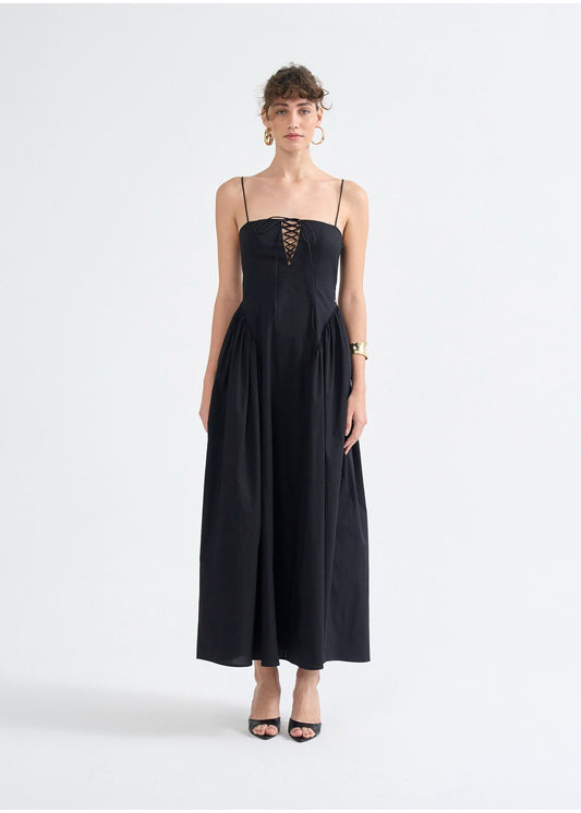 Raquel Lace-Up Maxi Dress